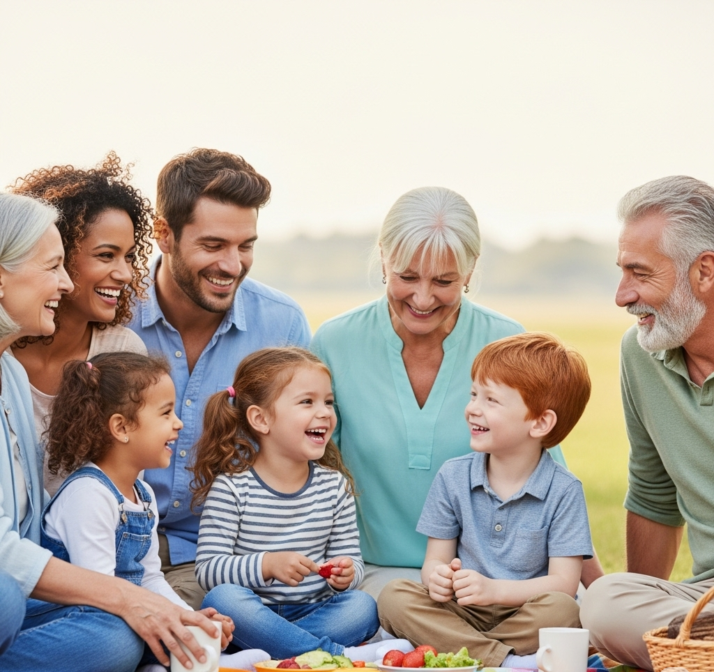 An illustration of a family